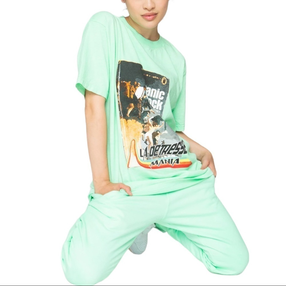 New with tags La Detresse Mania Panic O'Clock Tee Thin Mint - Size L - Picture 2 of 8